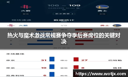热火与魔术激战常规赛争夺季后赛席位的关键对决